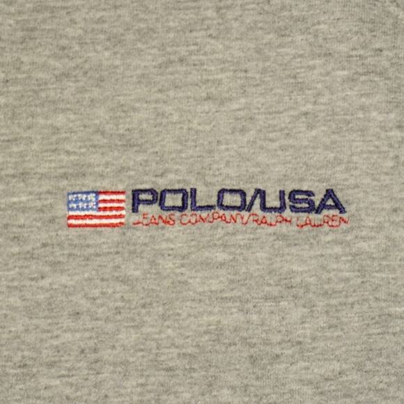 Vintage Polo Jeans Co. Ralph Lauren Polo USA Quarter-Zip Shirt Gray Size M - Picture 5 of 9